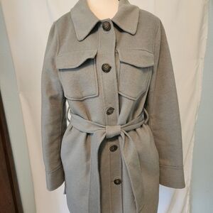 Tahari "Shacket" Oversize Shirt Coat Sage Green Size S